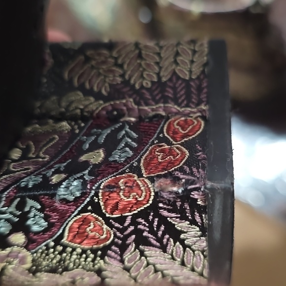 Gianni Bini Black and Gold Embroidered Ankle Boots - Picture 11 of 12